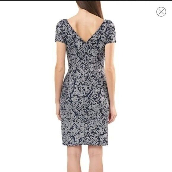 JS COLLECTIONS Soutache Cocktail Dress Blue Size 4 - Picture 15 of 15